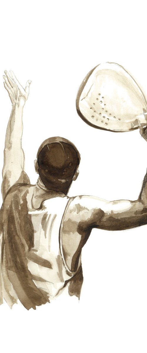 Padel Player Volodia 2 drawing by Anastassia Markovskaya