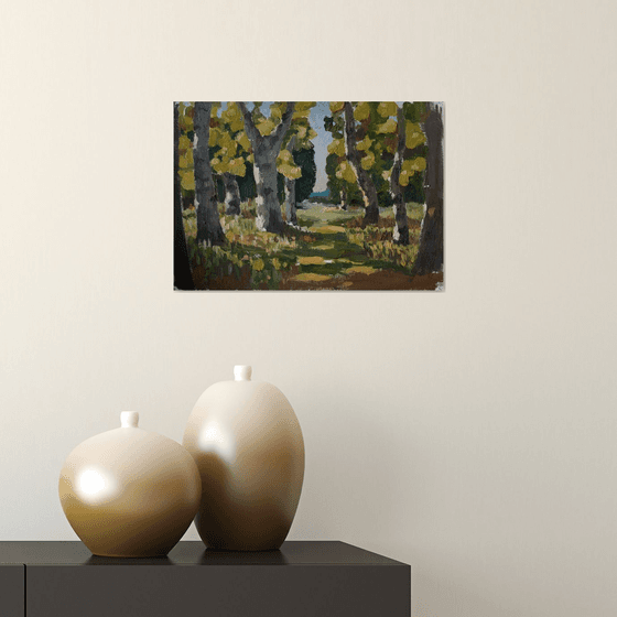 Oil painting sketch of a trees