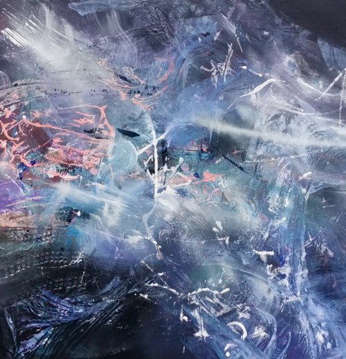 Very large scale fantastic angel shape abstract masterpiece by O Kloska 173 x 69 cm by Kloska Ovidiu