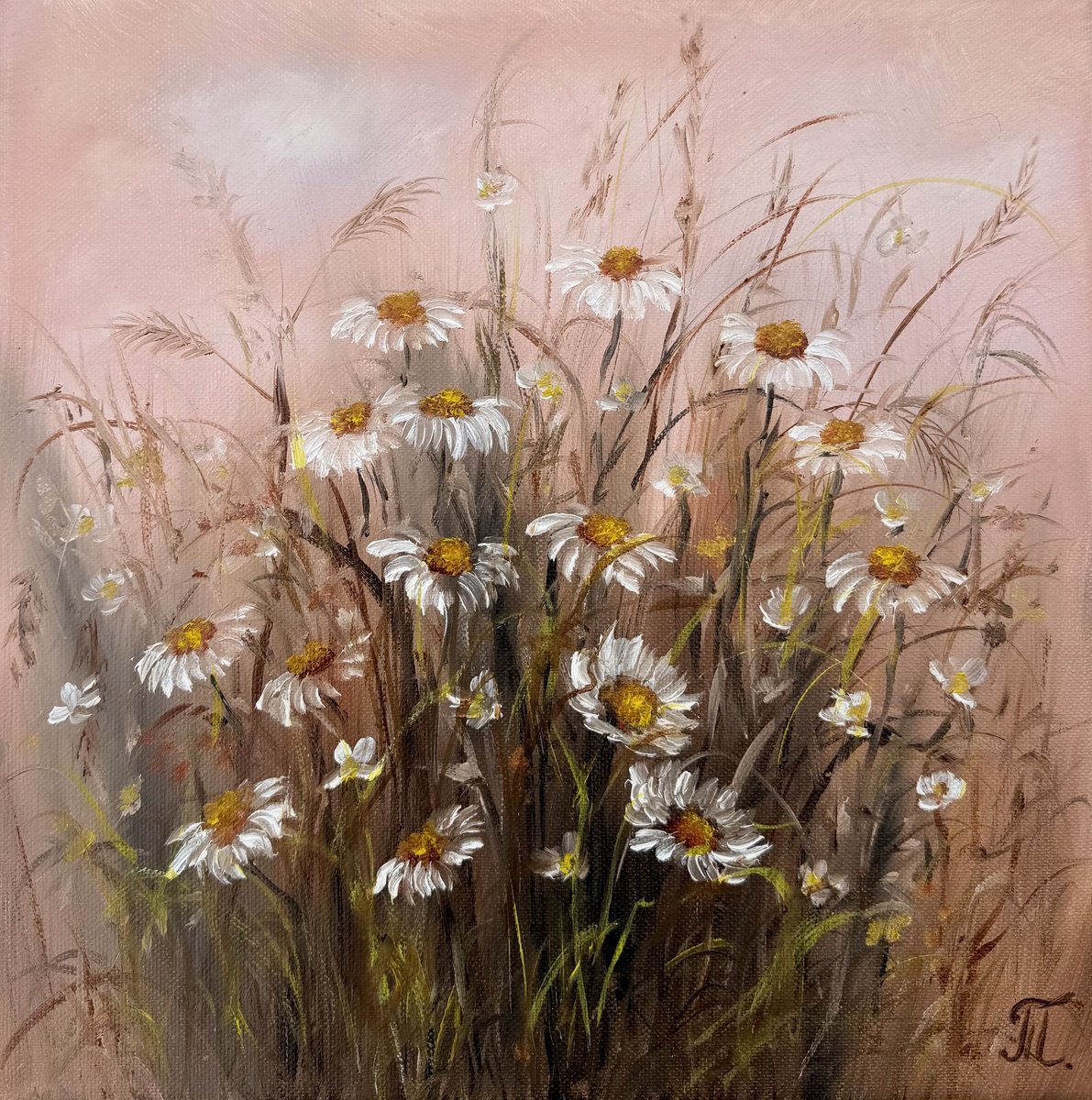 Golden Daisy Breath By Tanja Frost, 12 X 12, Artwork For Sale On Artfinder