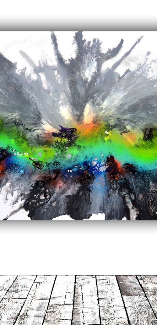 160x100x4 cm, Astral Love 8, Extra Large Abstract Painting, Large Fluid Painting by Soos Tiberiu