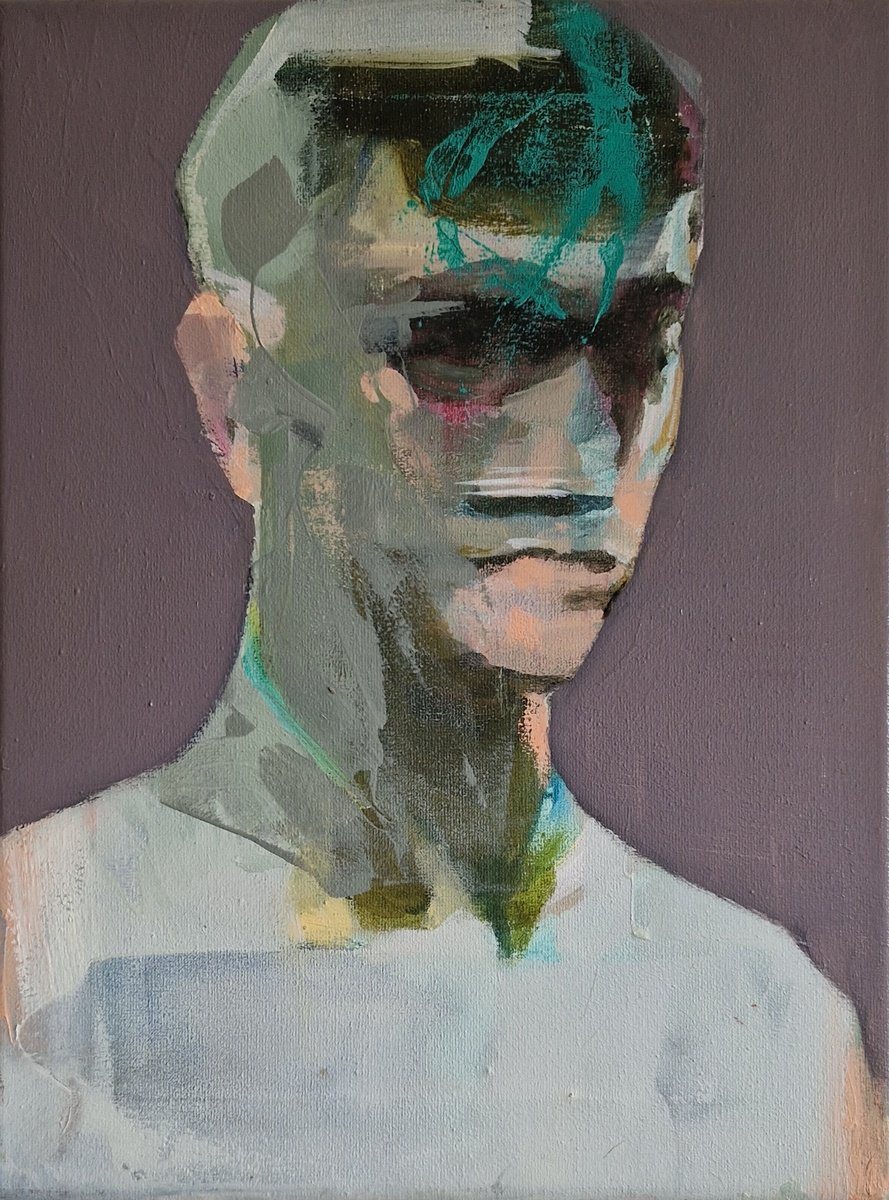 Portrait Of A Young Man By Dick Van Dijk, 12 X 16, Artwork For Sale On Artfinder