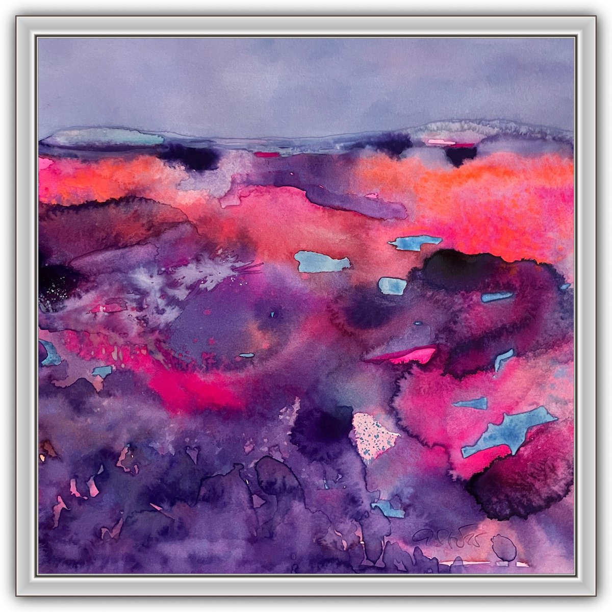 Abstract Watercolour By Gesa Reuter, 12 X 12, Passionate Iii, Original Artwork