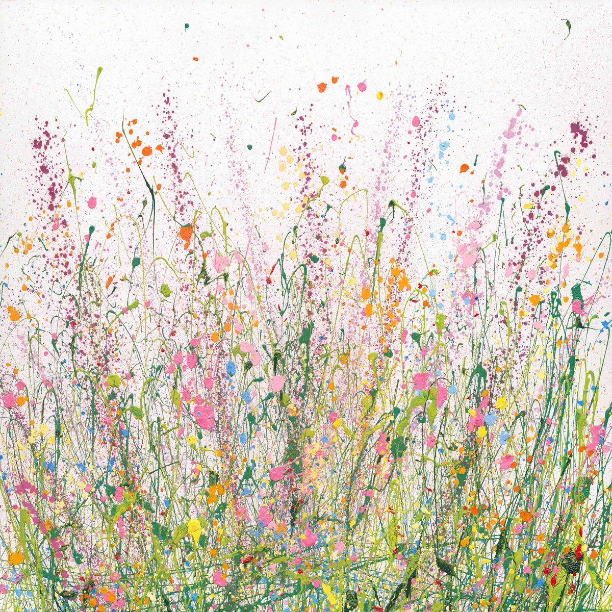 Impressionistic Botanical Oil Painting By Yvonne Coomber, 47 X 47", Sweet Thing, Original Artwork