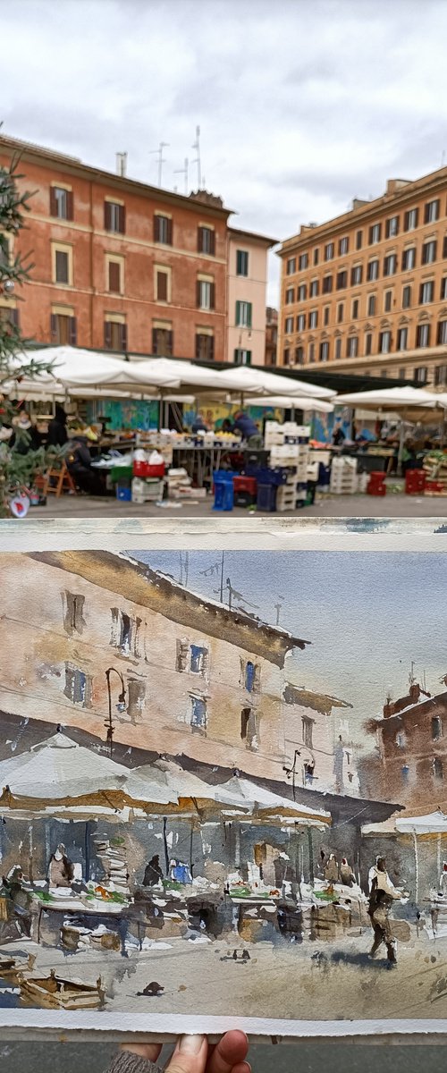 Italian market in Trastevere by Natalia Yaroshuk