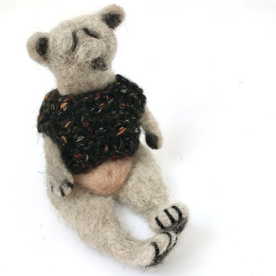 Bjorek, felted wool polar bear