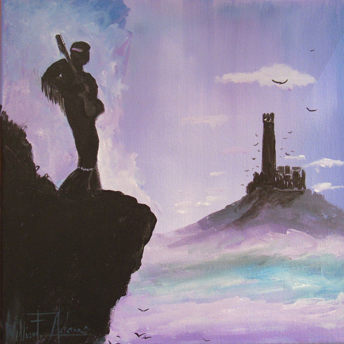 Abstract Acrylic Painting By William F. Adams, 12 X 12", There Must Be Some Way..., Original Artwork