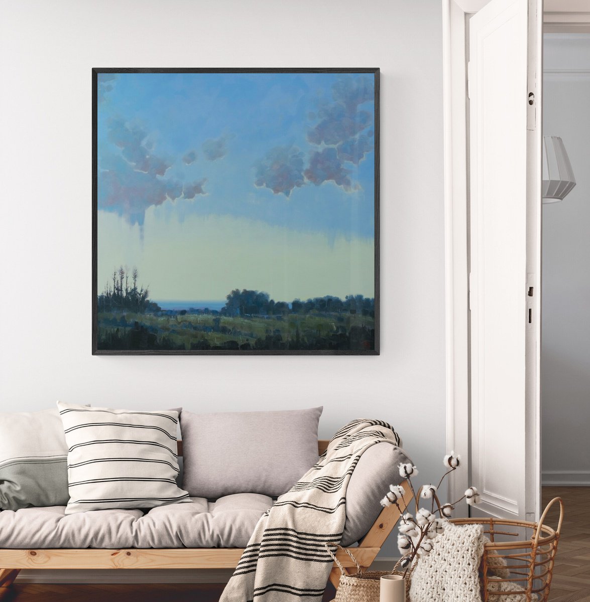 Organic Landscape Oil Painting By Kerry Lisa Davies, 39 X 39", In A Moment Of Calm, Original Artwork