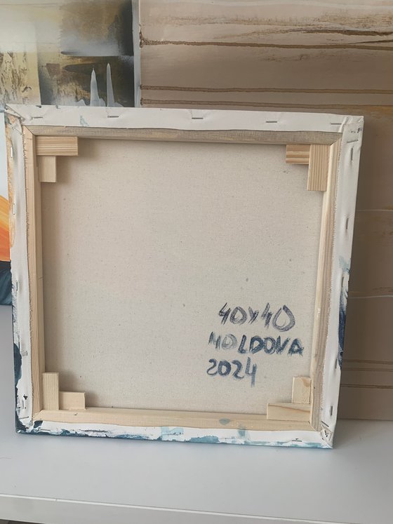 Amber Flowlines – Blue Orange Landscape