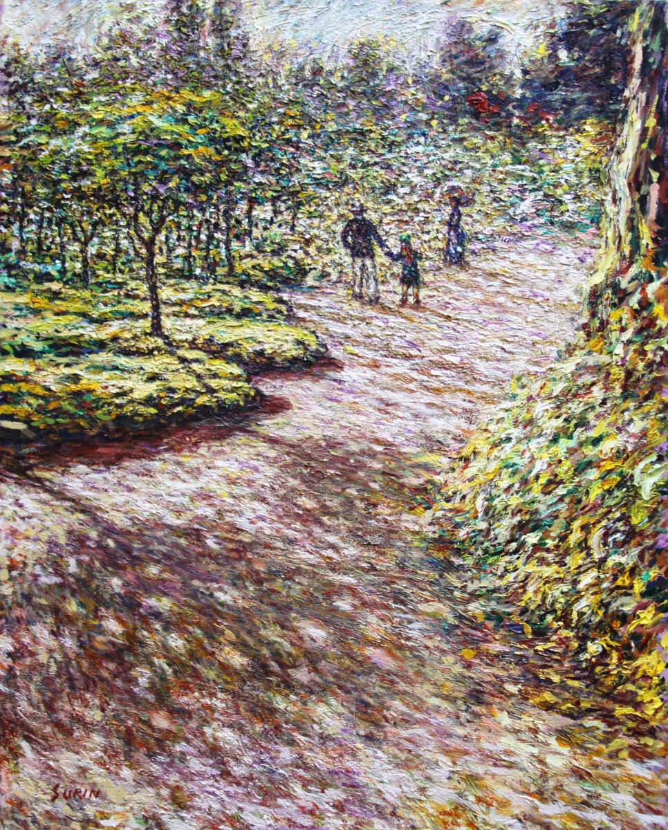 An Afternoon in Giverny, oil on canvas, 30 x 24. Free shipping. by Surin Jung