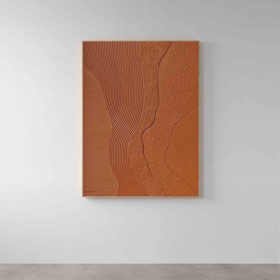 "Nile 2" Terracotta textured abstract art