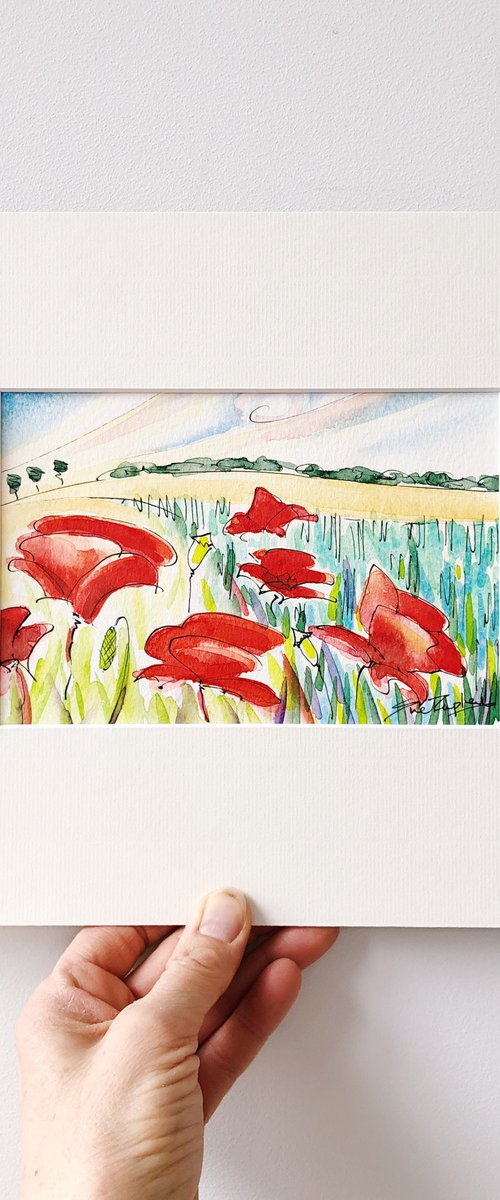 Poppies and Wheat II by Sue Rapley