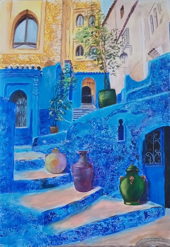 Blue Chefchaouen Street