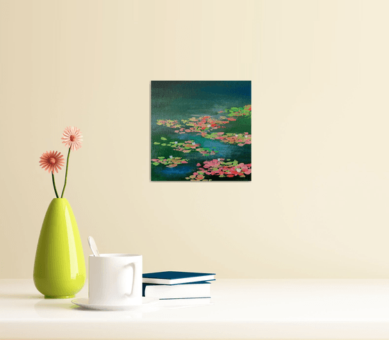 Mystery water lily pond ! Miniature painting