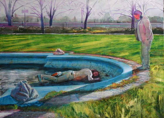 portrait of an artist (pool with two figures)