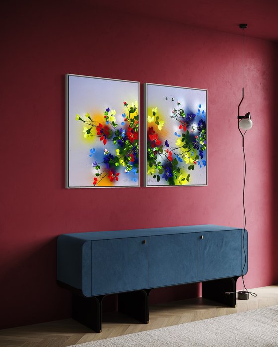 Where Colors Meet - Diptych