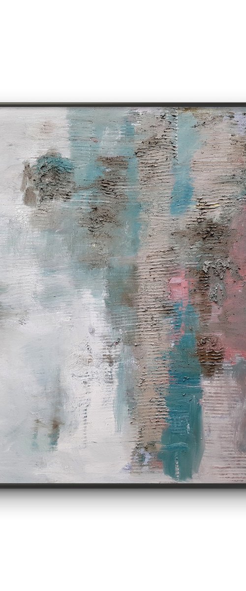 Textured large painting blue by Gabriel Prundeanu