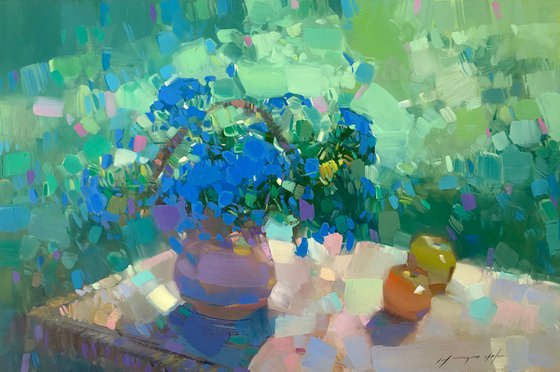 Still Life with Flowers, Original oil painting, Handmade artwork, One of a kind