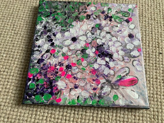 Floral, Acrylic Paintings on Canvas, Original Artwork For Sale, Gifts For Her, Artfinder Gift Ideas, Flower Art Decor, Home Decor, For Living Room, Pink