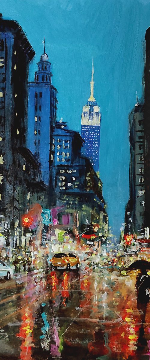 New York City in Rain, 60 by Vishalandra Dakur