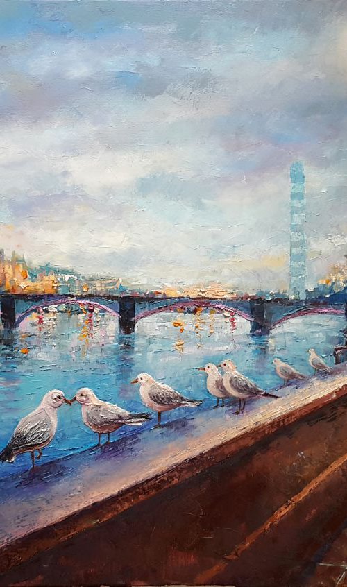 London in the evening (100x70cm) by Mary Voloshyna