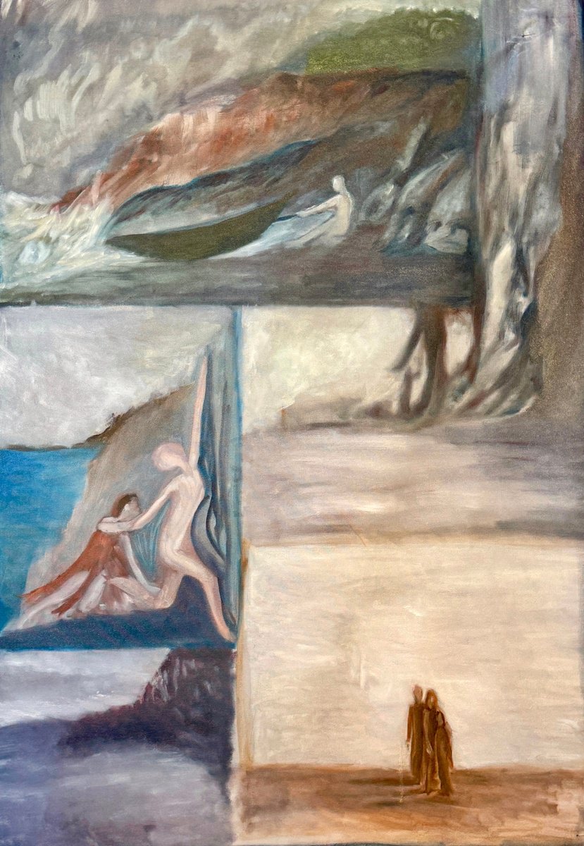 Expressive Landscape Oil Painting By Ryan Louder, 29 X 39", Past Present And Future, Original Artwork