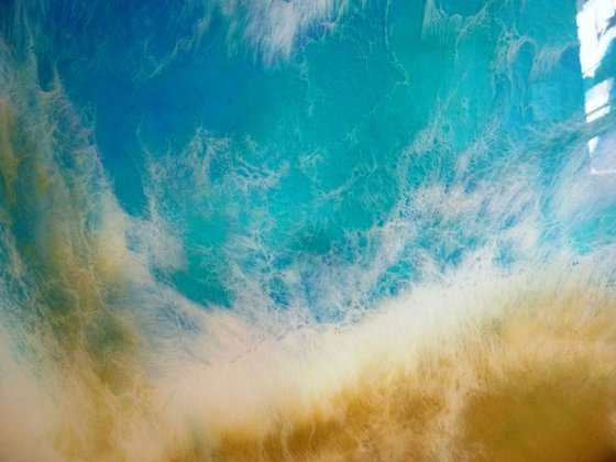 "Turquoise Sea"  Resin Large painting