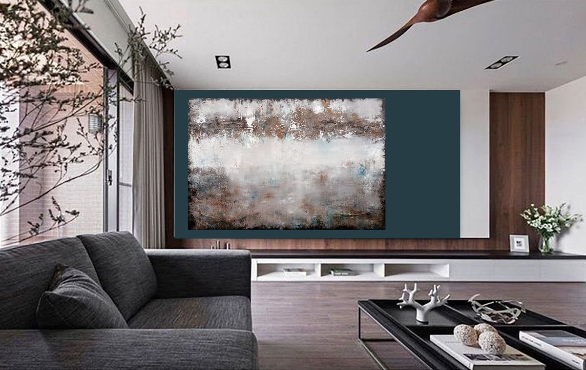 Abstract Acrylic Painting By Susan Wooler, 47 X 31", Mirage, Original Artwork