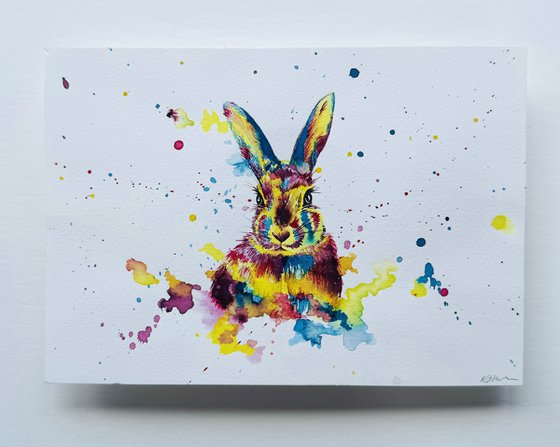 Colourful Watercolour Rabbit