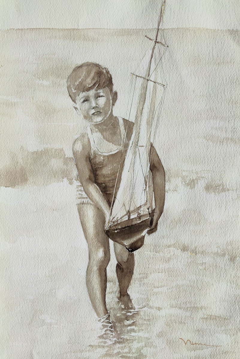 Childhood in sepia II by Ninni watercolors
