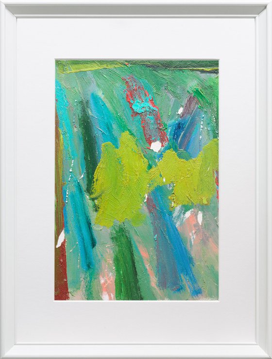 Lezioni Astratte #01, Abstract Oil Painting, 30x40cm, Framed and Ready to Hang
