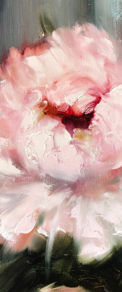 ROYAL PEONY - Large Flowers. Peony art. Peony Flowers. Bedroom. Gray wall. Blush. Abstract peony. Pink. Peony Bouquet. by Marina Skromova
