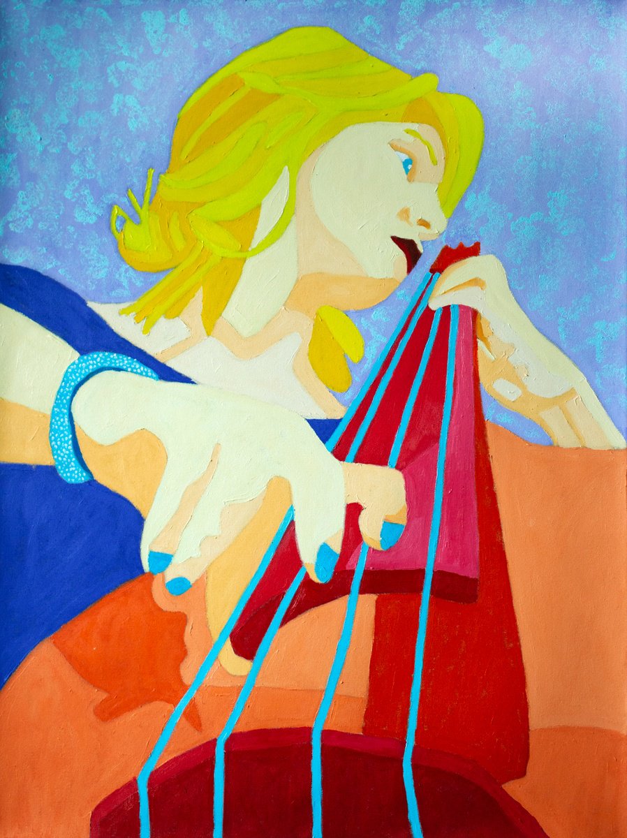 Woman and Bass by Randall Steinke