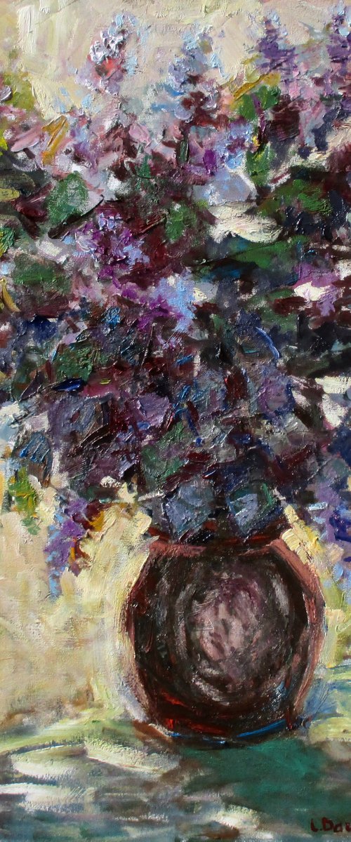 Still life with lilacs by Liudvikas Daugirdas