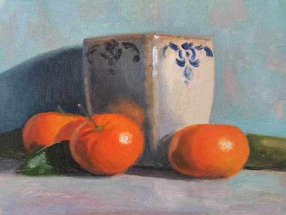 Tangerines and Vase
