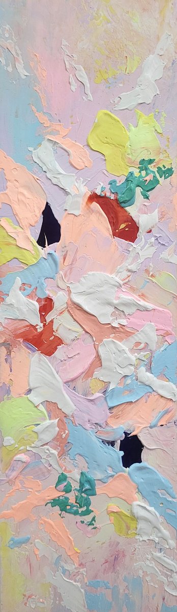 Abstract Acrylic Painting By Alex Senchenko, 12 X 39, Abstract 2554, Original Artwork