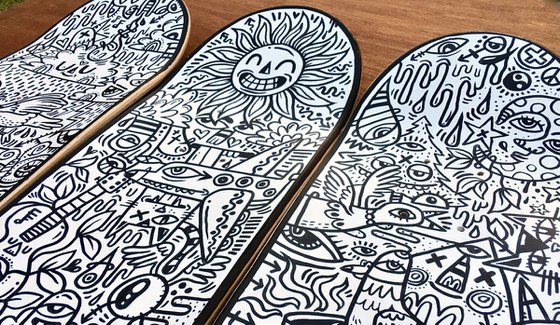 Custom Painted Skateboard Decks (Triptych)