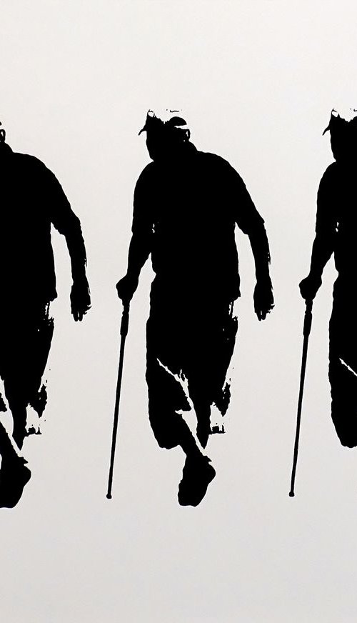 THree old men with canes 02 -  Tehos by Tehos