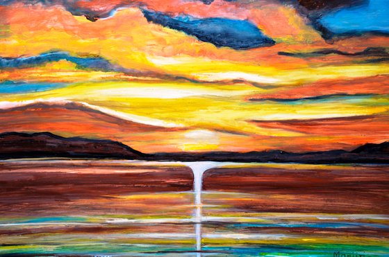 The New Sunrise vibrant acrylic painting