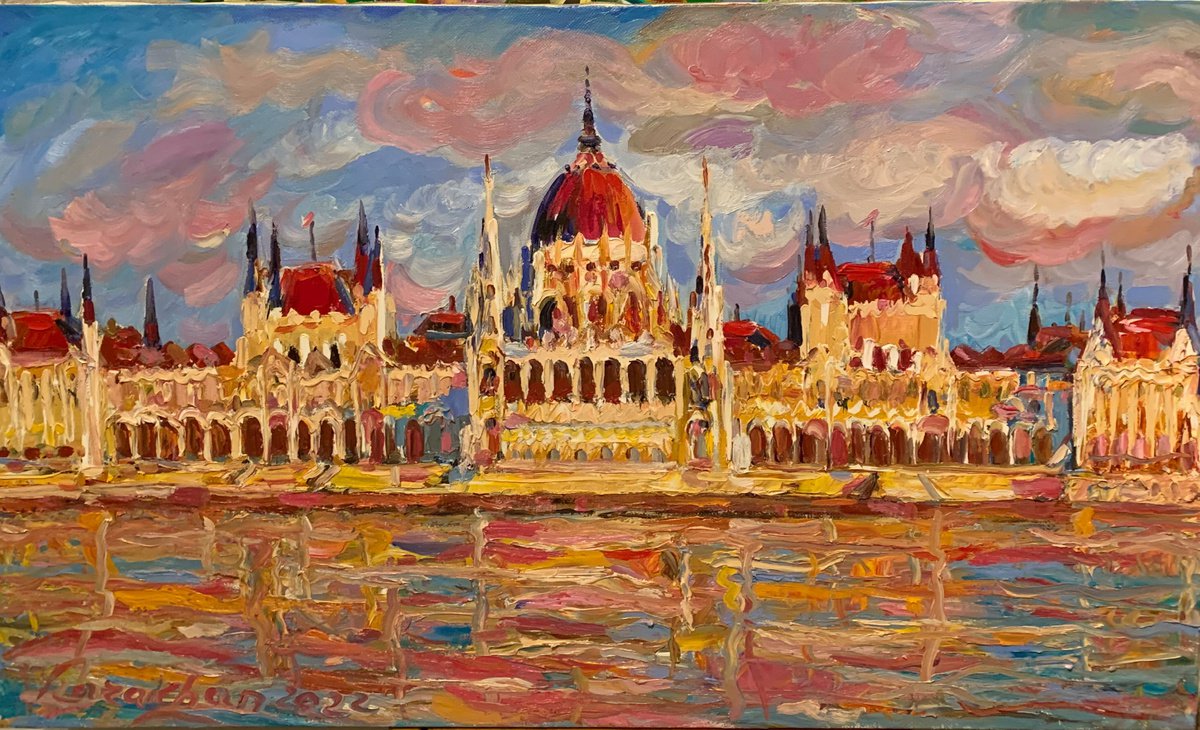 Budapest - Cityscape. Hungary - Architerture parliament - 60x100 by Karakhan