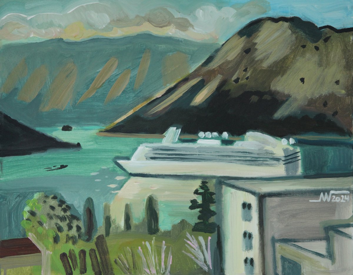 Landscape Acrylic Painting By Marina Gorkaeva, 20 X 16", Vftw, Original Artwork