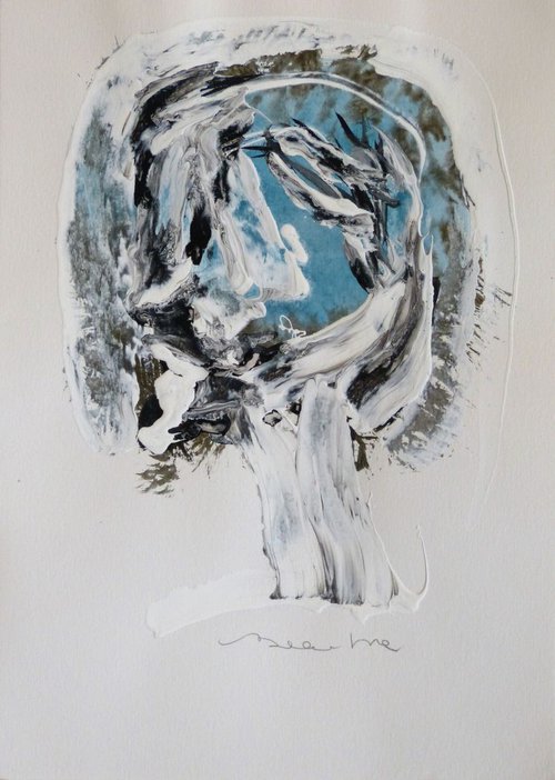 Blue face 1, 21x29 cm by Frederic Belaubre