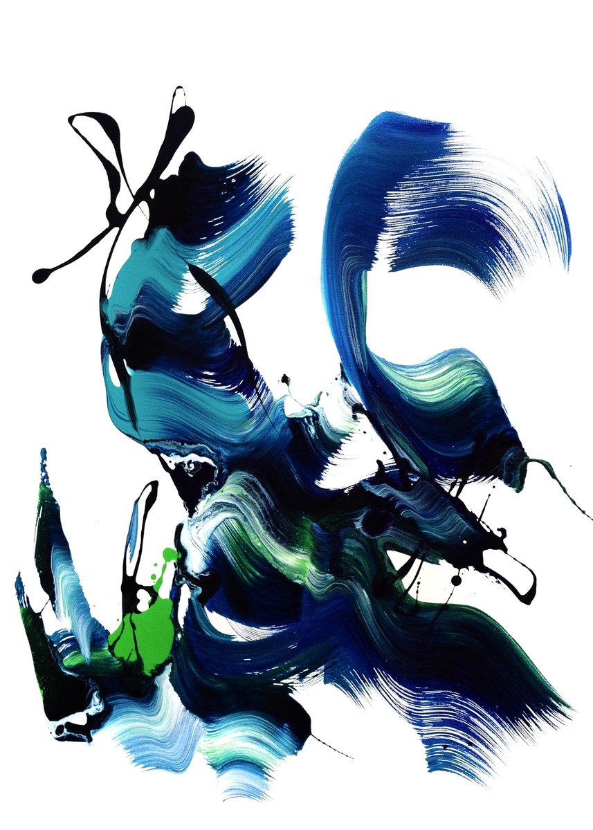 Expressive Abstract Acrylic Painting By Paresh Nrshinga Frsa, 20 X 27", Make It Happen Ii, Original Artwork