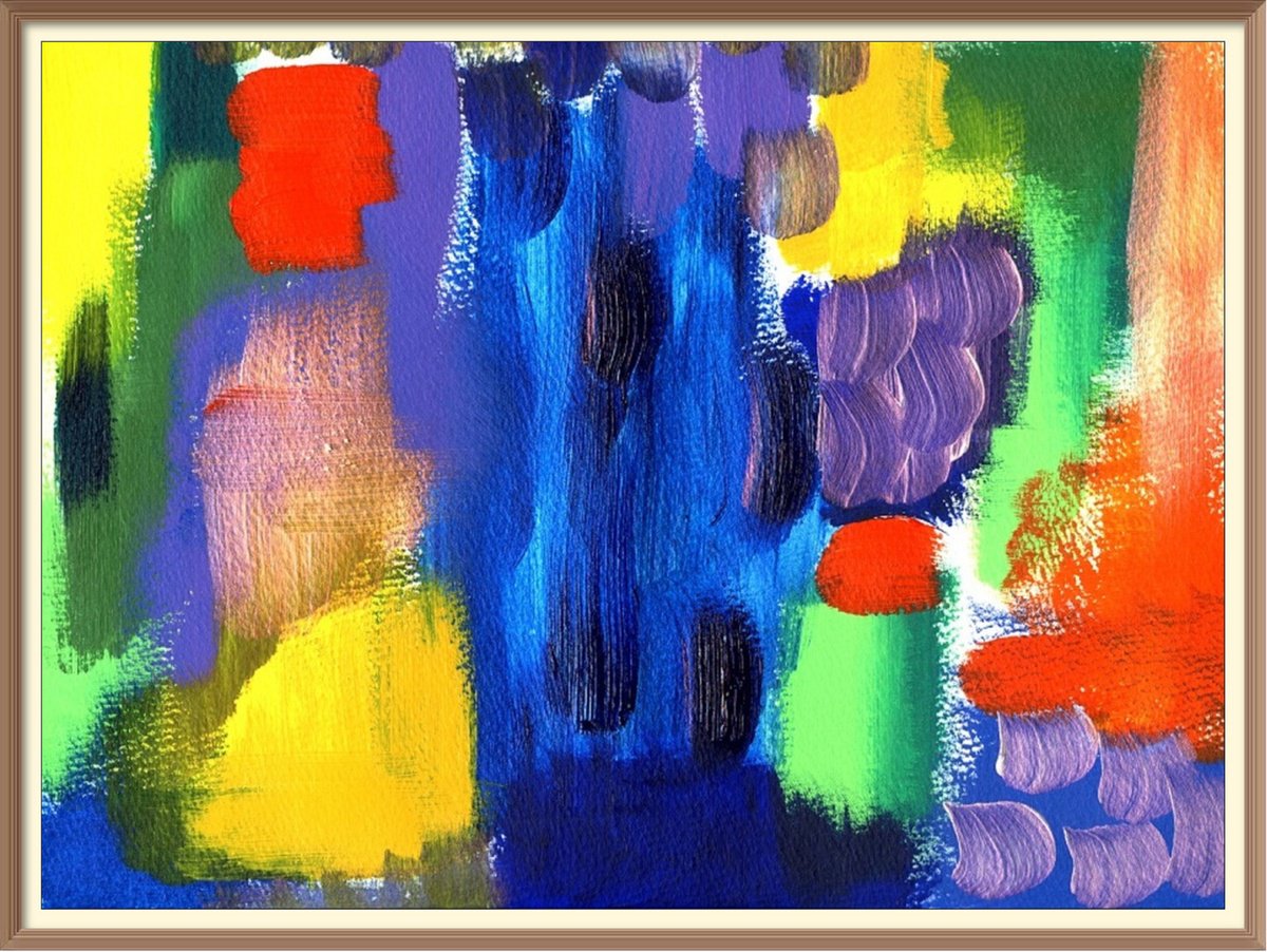 Expressive Abstract Giclee Print By Galina Victoria, 19 X 14, Princess By Waterfall, Original Artwork