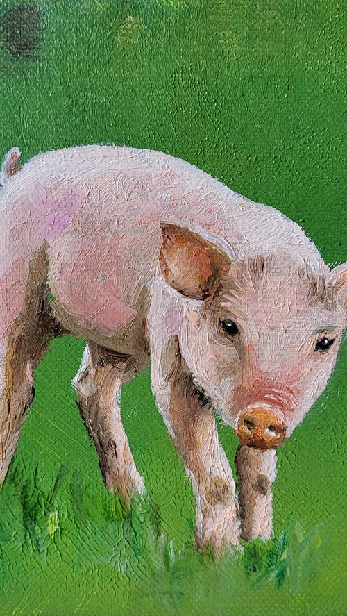 Pink piglet by Lisa Braun