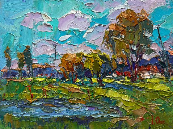 Near the village lake