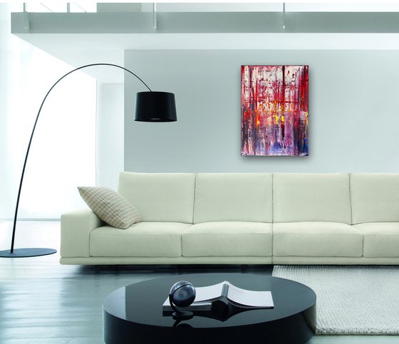 "Straight To Hell" - Original PMS Abstract Oil Painting On Canvas - 18" x 24"