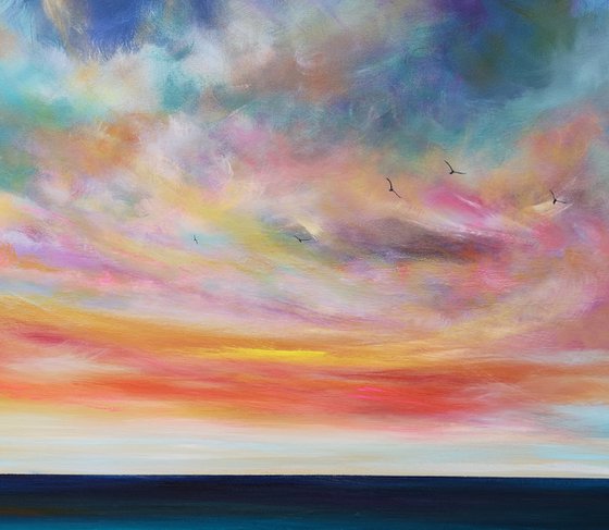 "The Symphony of Now" - Cornish Seascape, Art, Skyscape