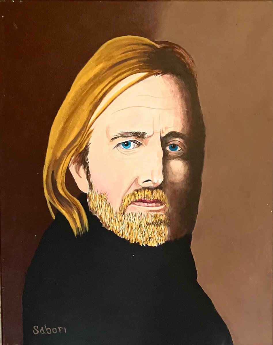 Impressionistic Portrait Acrylic Painting By Andrew Sabori, 16 X 20, Tom Petty, Original Artwork