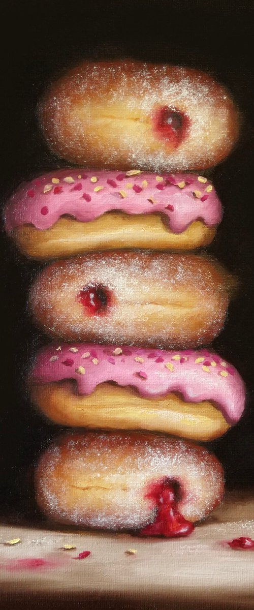 Balanced diet, donuts  still life by Jane Palmer Art